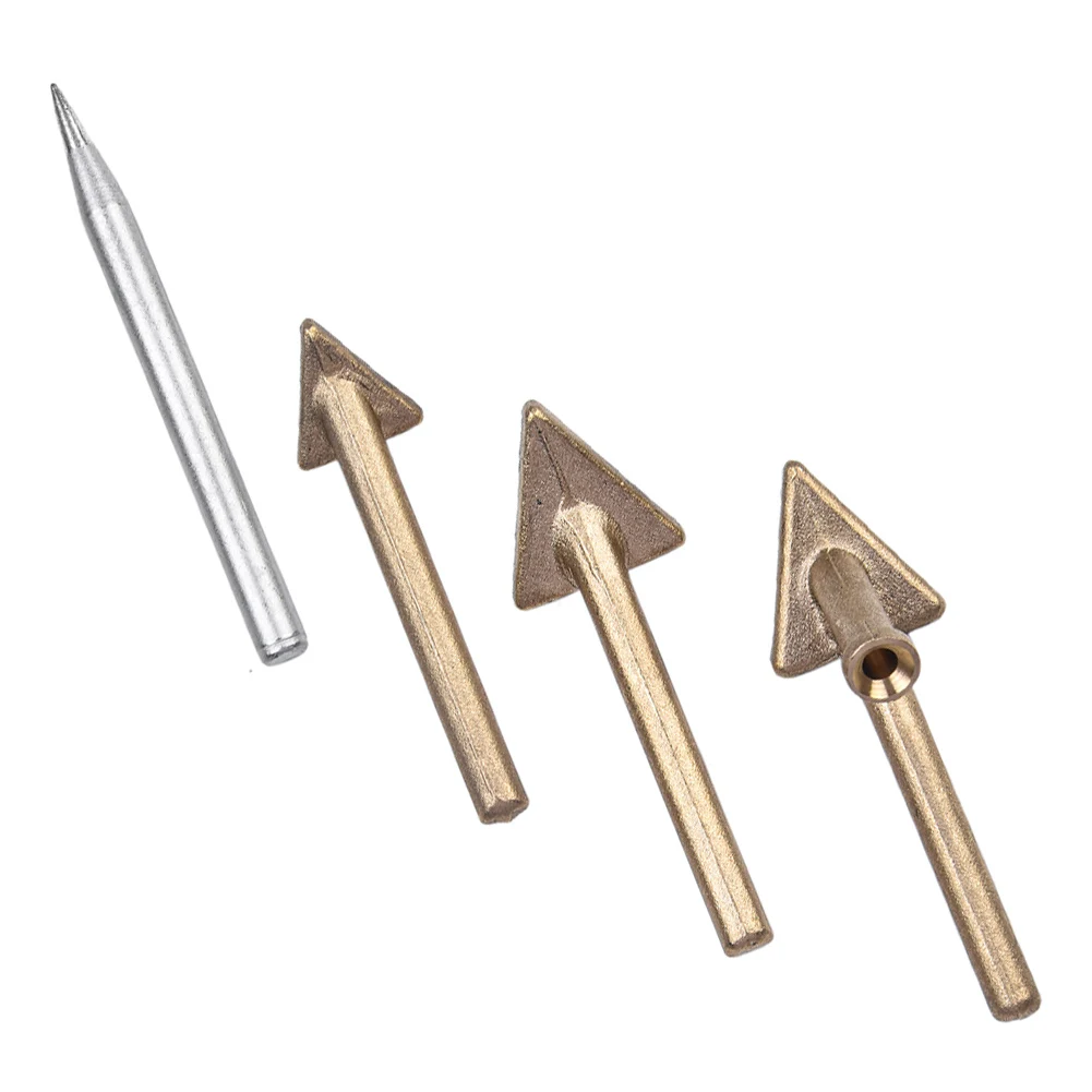 4pcs Replacement Tips With Soldering Iron Tip 0.22inch/5.6mm Triangular Copper Head Welding Tools Replacement Accessories