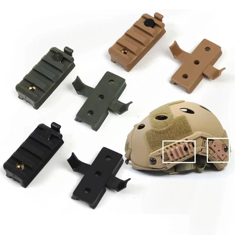 BOOIU Fast Helmet Side Rail Slider Mount Accessories ABS Flashlight Clip Stand Multifunctional Tactical Helmet Fast Rail Adapter