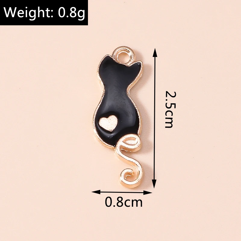 10 Stück niedliche, gemischte Emaille-Anhänger in Tierform (Katze, Eule, Pinguin) für die Schmuckherstellung, Halsketten, Ohrringe, Armbänder, DIY-Bastelbedarf – Detail 7