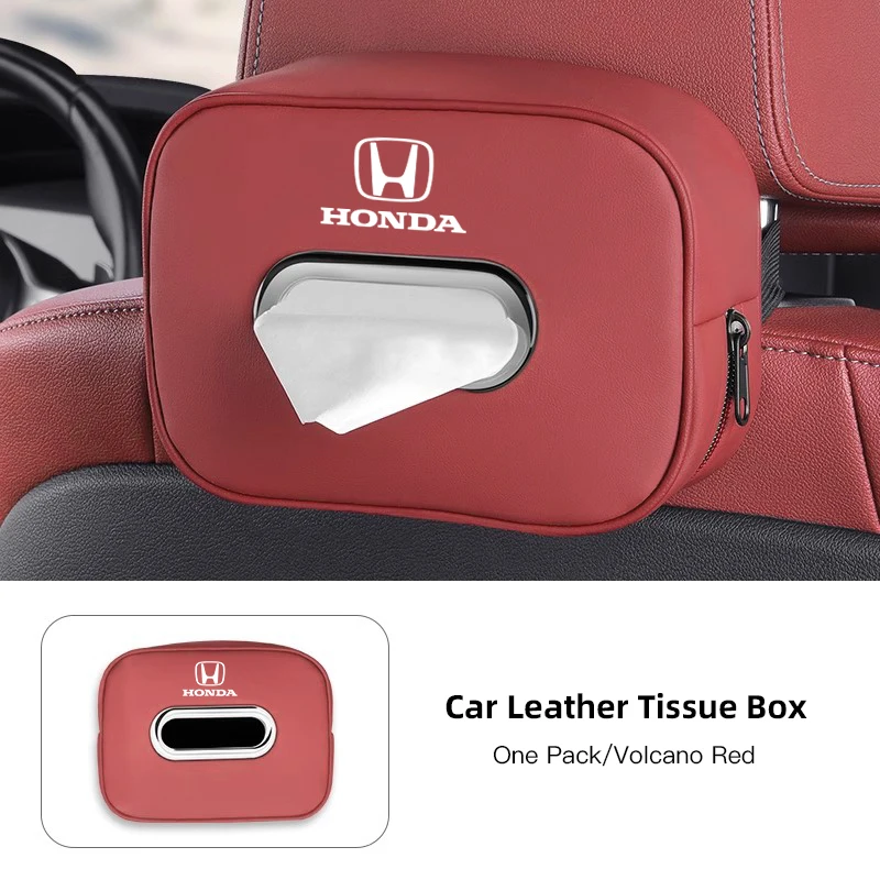 Porte-boîte à mouchoirs en cuir pour voiture, sac de rangement pour siège arrière, pour Honda Civic Accord Fit Jazz CRV BRV HRV Insight Pilot Passport TYPE-R