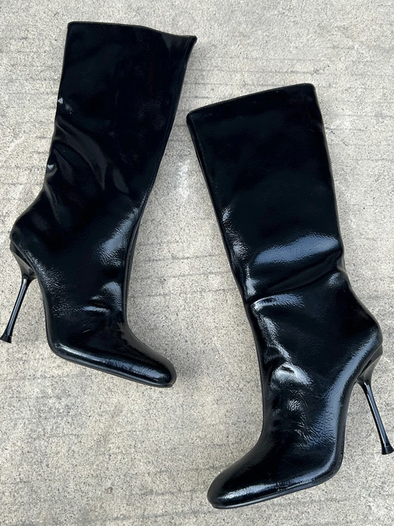 

Faionable High-Tube Boots for Women Autumn 2025 High Heel Knee-L Faionable All-Match Women's Boots Warm round Toe