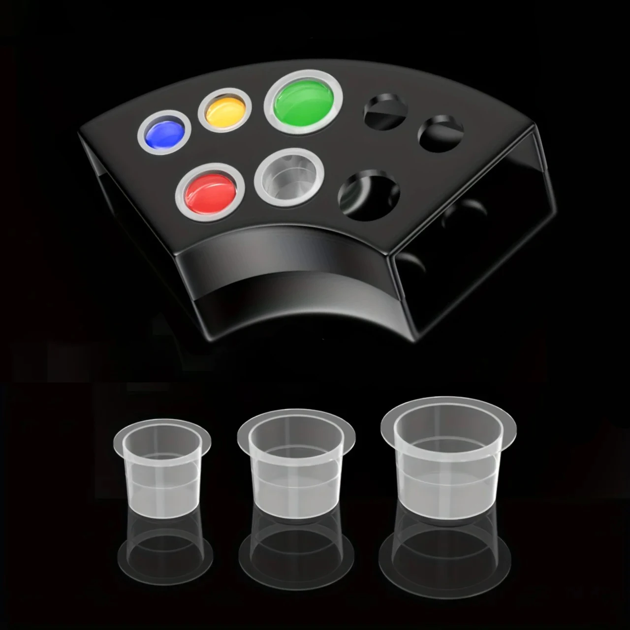 Soporte para vaso para tinta de tatuaje de acero inoxidable/plástico, 7 agujeros/8 agujeros, accesorios para tatuaje, Material de Color artístico, 1 Uds.