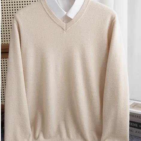 New Fashion Men's  Pullover Half-high Collar Sweater Autumn Winter Warm Solid Color Knit Sweater Business Casual Top
