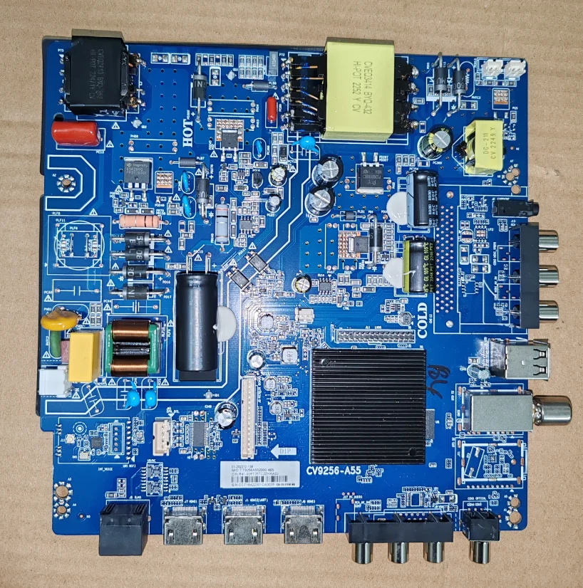 

CV9256-A55 Three in one WiFi network TV motherboard, physical photo, tested for 120--135V 590MA