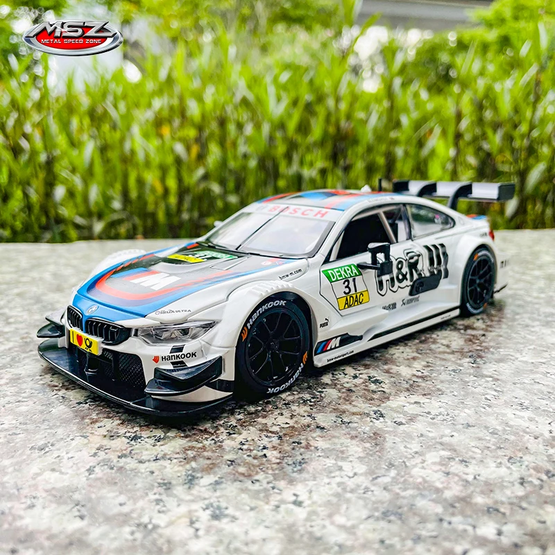 

MSZ 1:24 BMW M4 DTM racing alloy model children's toy car die-casting and toy car sound and light pull back boy gift collection