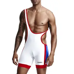 Mens Undershirts Bodysuit Wrestling Singlet Fitness Workout Running Vest Bodywear Underwear Bodybuilding Jumpsuit