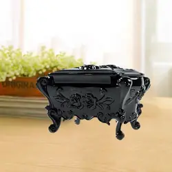 OOM With Mirror Rose Flower Storage Box Korean Style Carved Jewelry Storage Box Retro Home