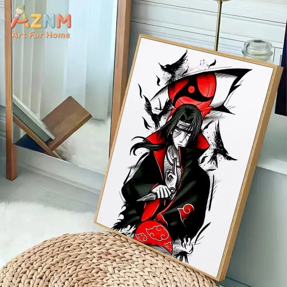 1pc  Amine u-Uchiha Itachi Anime Posters Sticky Whitepaper Sticker DIY Room Bar Cafe Kawaii Room Decor