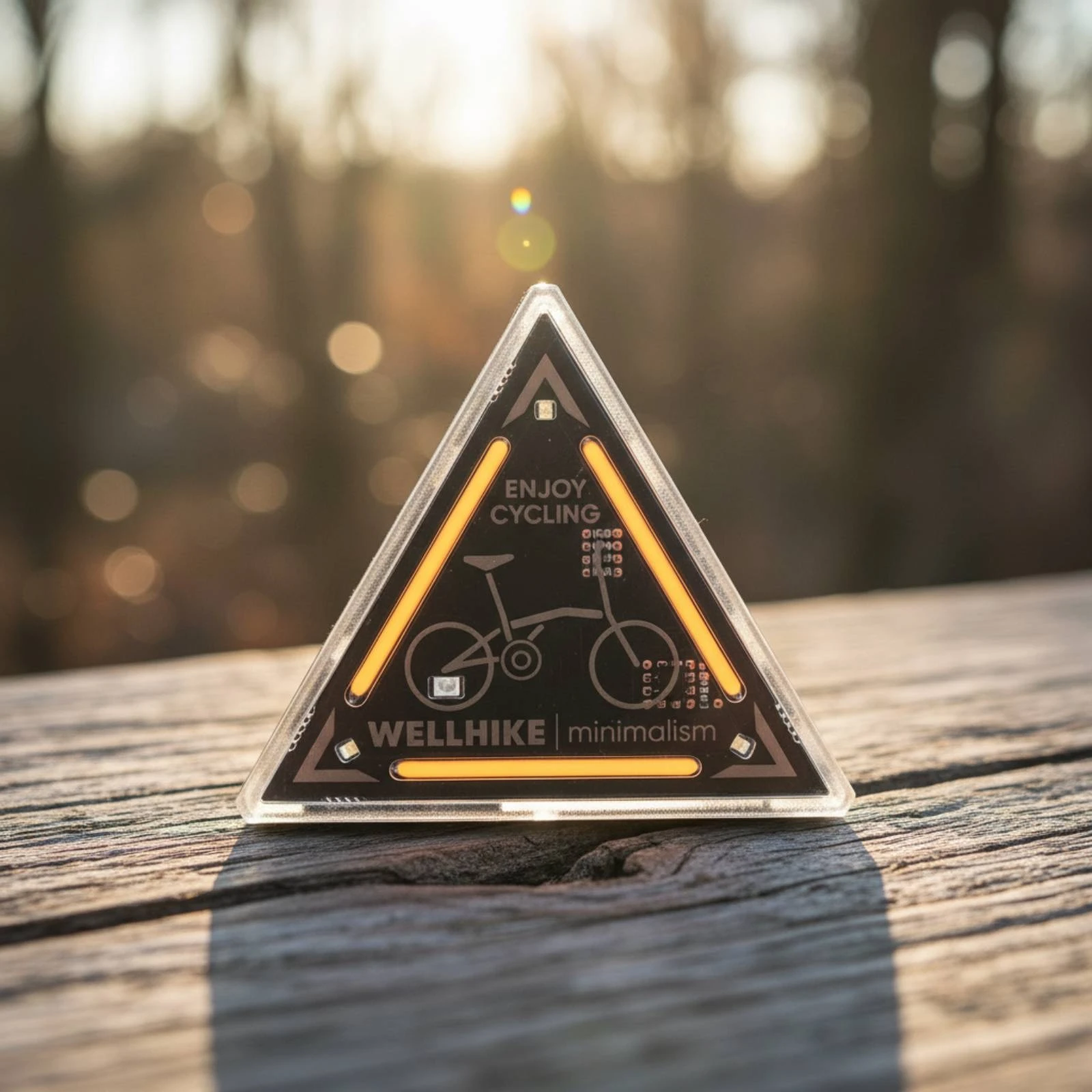 

Triangular Cycle Warning Light Compact Triangle Bike Light Indicator Lamp Lightweight Cycling Accessory High-Visibility