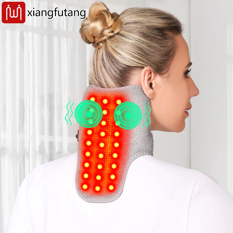 

Подушечка для шеи с терапией красного света — 3-ступенчатое нагревание и вибрация, снимает болезненность мышц и боль в шейке, для пользователей телефонов и офисных работников