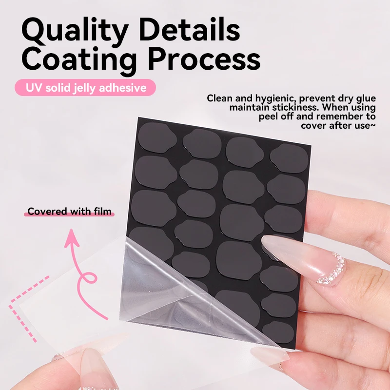Pegamento de gelatina UV para decoración de uñas, herramientas para uñas postizas, pegatina transparente para uñas, cinta adhesiva súper fuerte, pegatinas de pegamento, accesorios de manicura