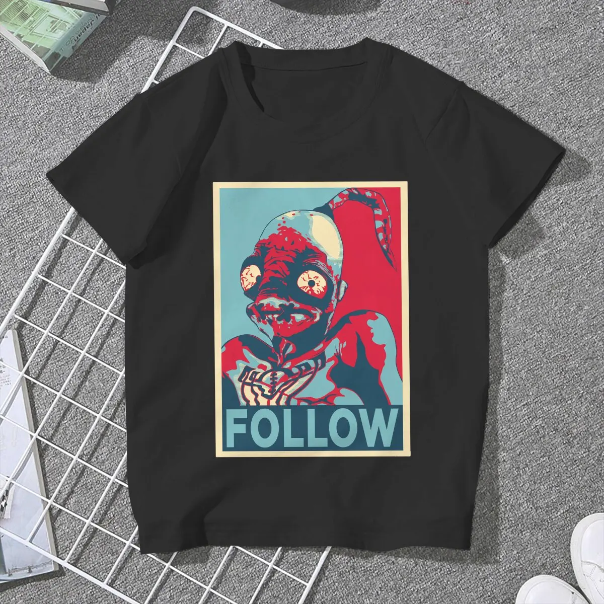 ODDWORLD ABE FOLLOW Women T Shirt OddWorld Game Cool Tees Short Sleeve Round Collar T-Shirts Gift Idea Clothes