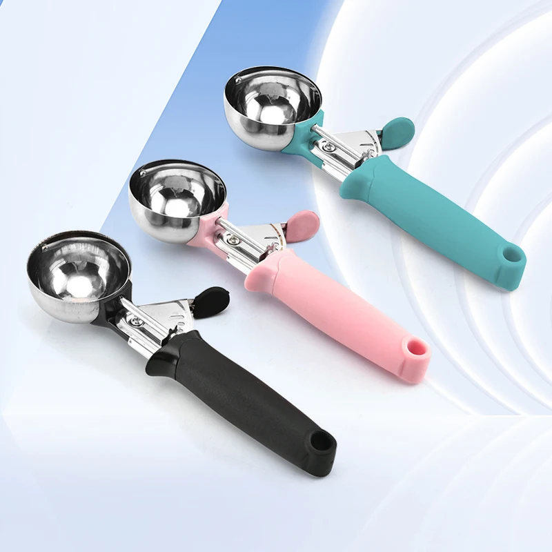 

TJ POP 2.36 Inch Ice Cream Scoop Stainless Steel Ice Cream Spoon Multifunctional Fruit Watermelon Scooper Kitchen Tools Gadgets