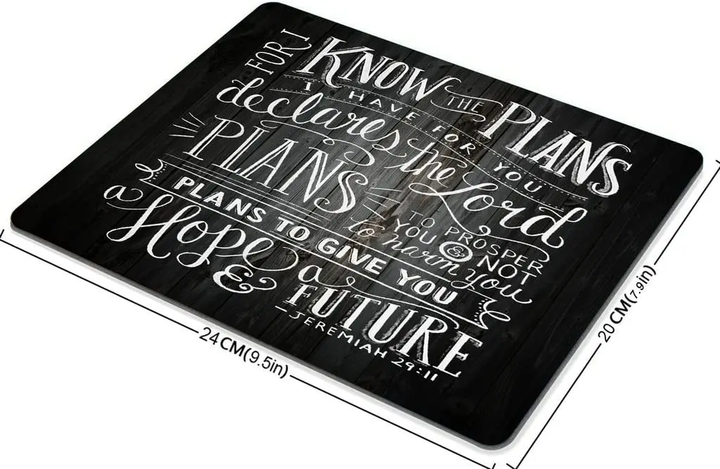 Mouse Pad Custom Vintage Bible Verse Scripture Quotes Psalms Sayings on Deadwood Non-Slip Thick Rubber Large Mousepad