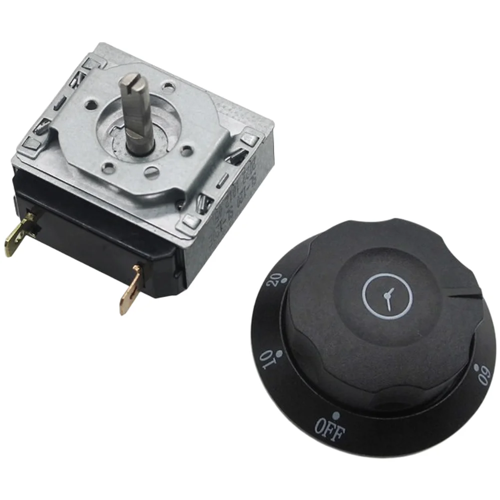 1Set 16A Mechanical Timer Switch Knob 60 90 120 Min For Commercial-Steamer Oven Kitchen Appliance Replacement Part Black