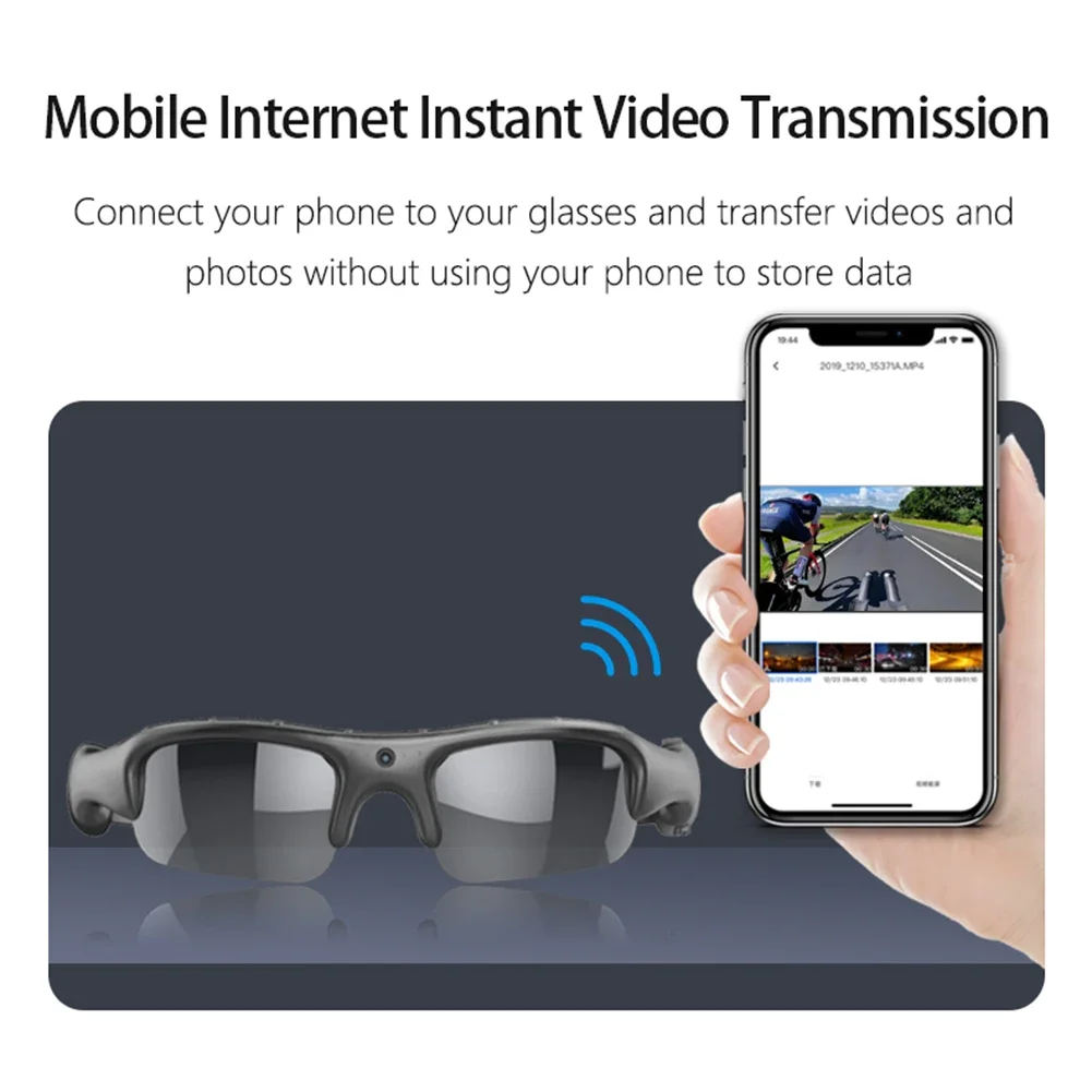 카메라 및 오디오 녹음 Glasse를 갖춘 카메라 스마트 HD 1080P WIFI 스포츠 안경