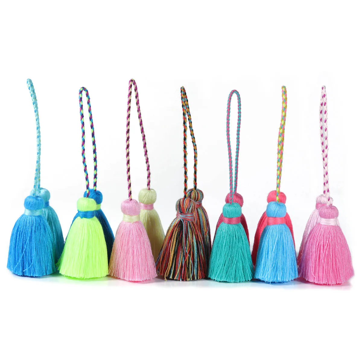 1Pc Polyester Seide Quaste Farbige Böhmischen Stil Fringe Trim Quasten DIY Ohrring Tasche Vorhänge Hochzeit Schmuck Hängende Dekoration