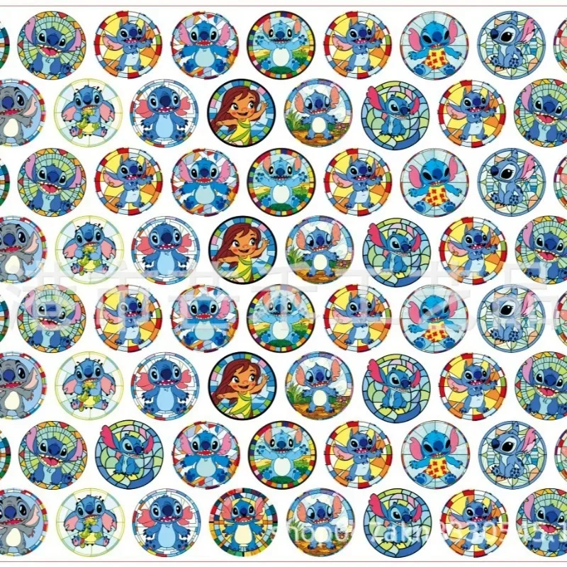 Cartoon Anime Disney Cute Stitch Acrylic Patch 4cm Round 8cm-500g Hand drawn Square Handmade DIY Keychain Accessories Material