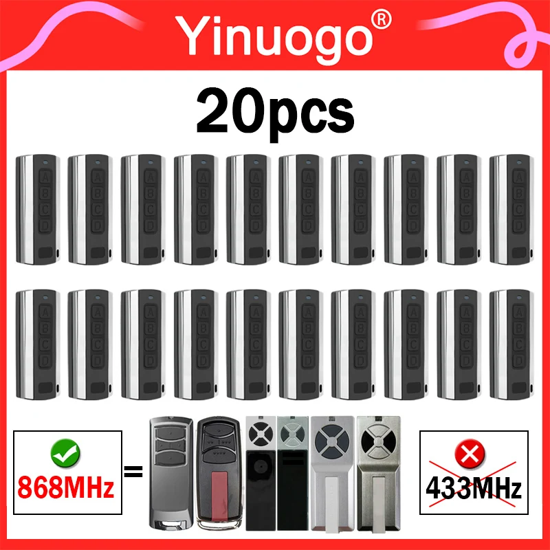 

20 шт. для 868 МГц Chamberlain LiftMaster TX4EVF TX2REV TX4REV TX4REVF TX2EV TX4EV 868 МГц устройство открывания гаражных ворот с дистанционным управлением ручной передатчик