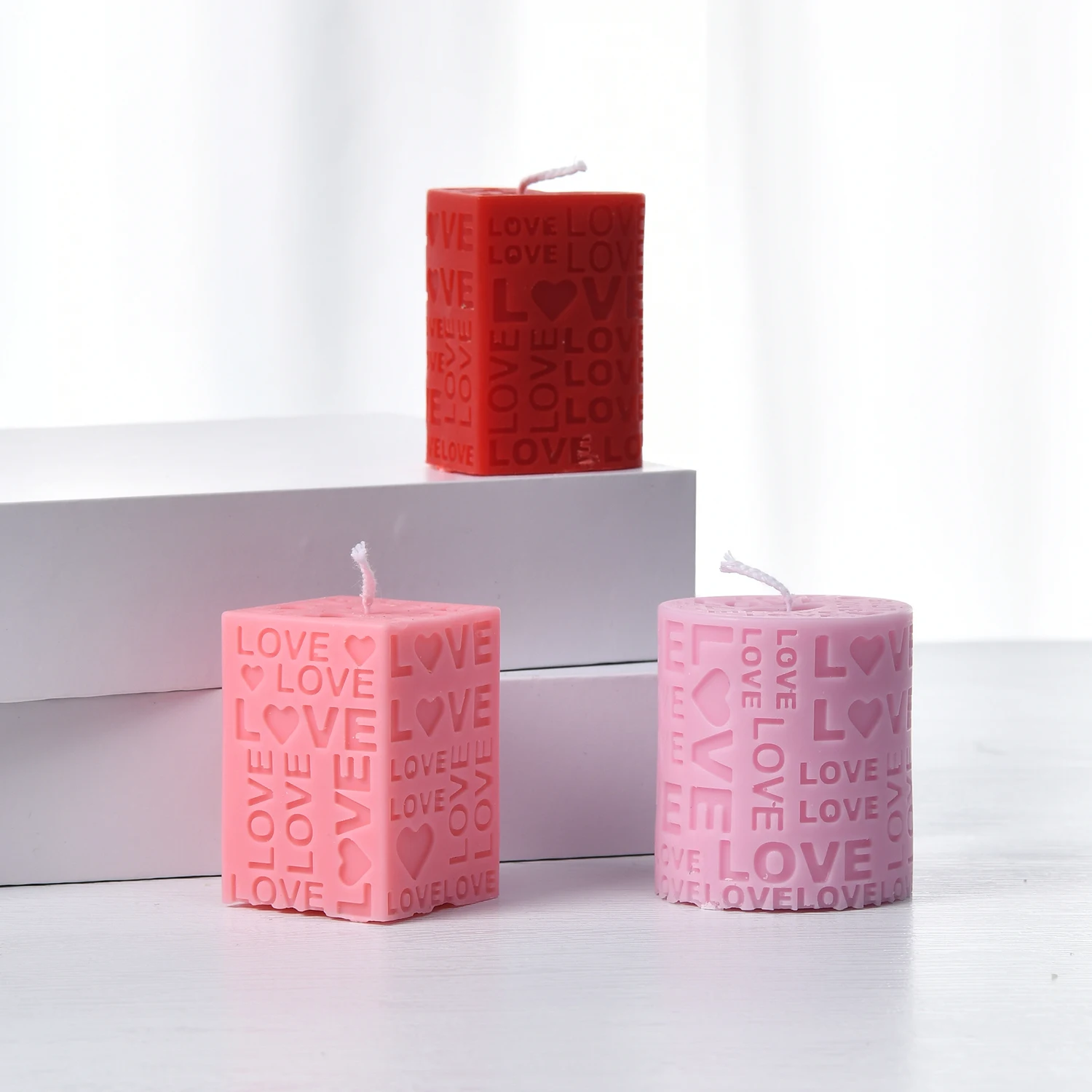 Geometrische LIEBE Silikon Kerze Form Brief LIEBE Seife Gips Harz Formen Valentinstag Hochzeit Party Decor Home Decor