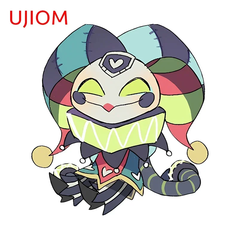 UJIOM 13cm Helluva Boss Characters Cute Wall Sticker Funny Cartoon Style Kitchen Cupboard Decoration Decals Creative Wallpapers