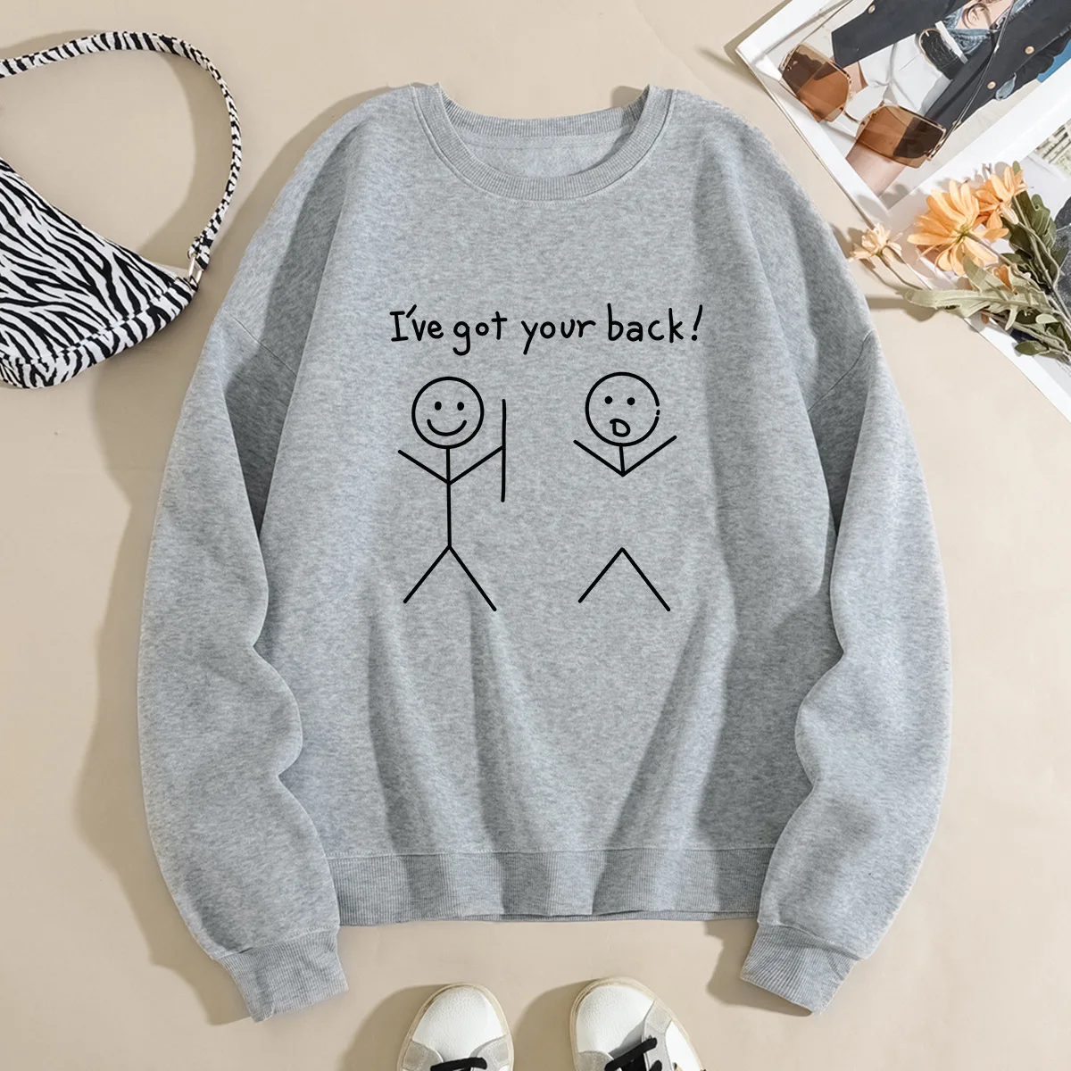 معطف نسائي فضفاض برقبة دائرية وأكمام طويلة من الكشمير - مقاس كبير على الطراز الأوروبي والأمريكي مع سويت شيرت رجالي مطابق