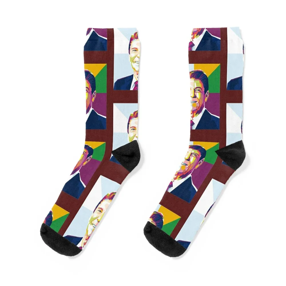 

Vintage portrait of Ronald Wilson Reagan Socks anime Stockings man Stockings new in's Man Socks Women's