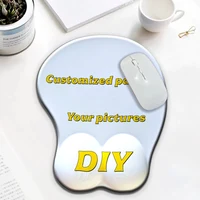 Alfombrilla de ratón 3D personalizada con reposamuñecas, alfombrilla de escritorio DIY de Anime, soporte ergonómico para muñeca, Pc de silicona para Gamer, reposamuñecas personalizable