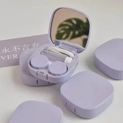 1 Set Macaron Color Contact Lenses Box with Mirror Mini Protable Color Lenses Container Case Eyes Lens Case Holder Fast Shipping