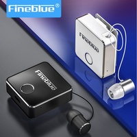 Original Fineblue F1 Pro Headset Bluetooth 5.0 Wear Clip Business Earphone Driver Retractable Vibrating Hands Free headphones