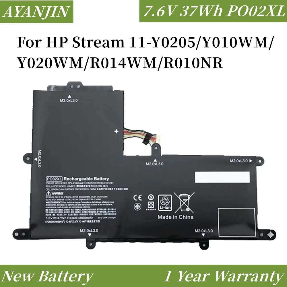 New PO02XL 7.6V 37WH Laptop Battery HP Stream11-R015WN 11-R014WM HSTNN-DB7G