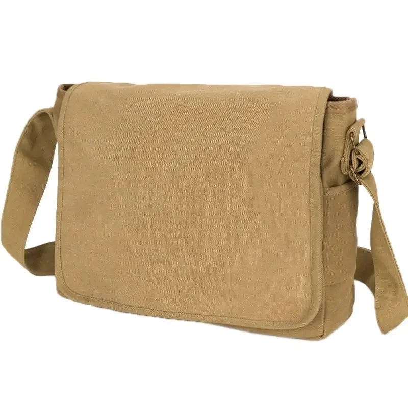 Canvas Shoulder Bag Men\'s Business Commute Large Capacity Carry-on Items Storage Carry Vintage Square Street Cross-body Bag  가방