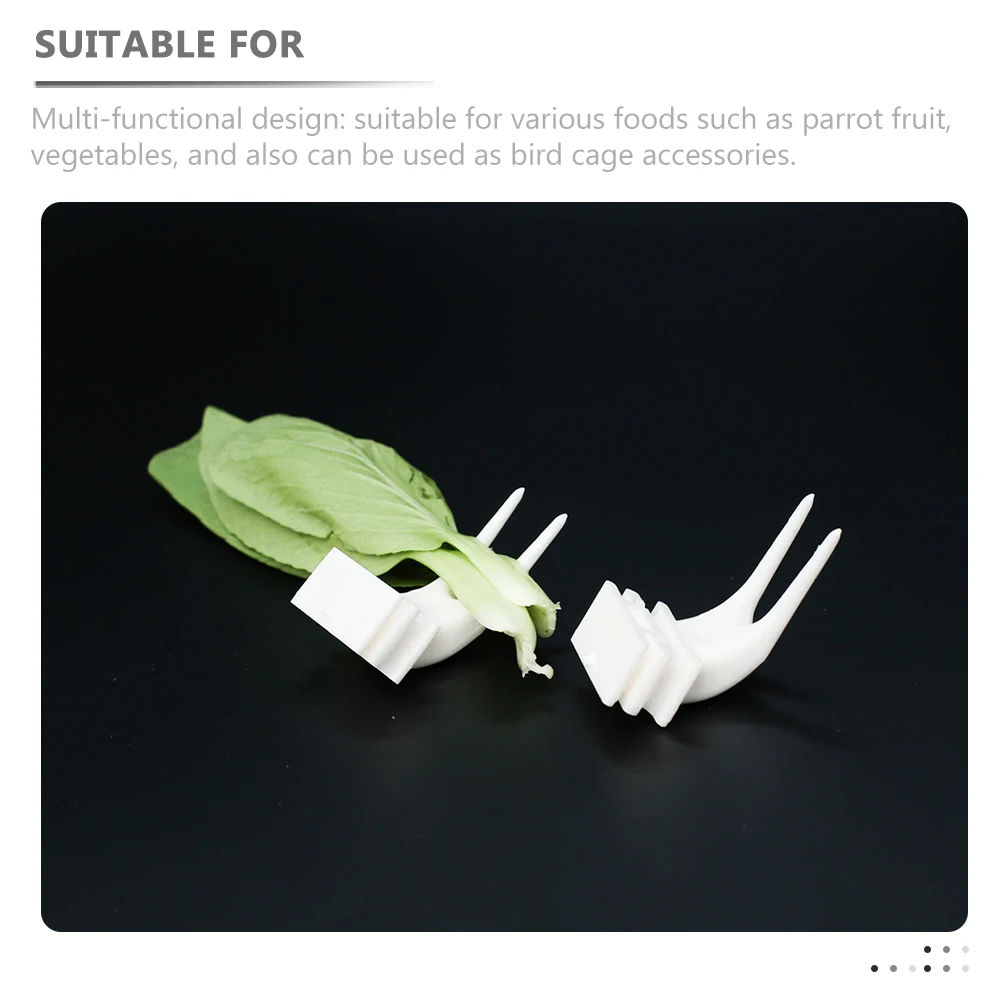 

50 Pcs Vegetable Fork Bird Cage Fruit Pet Parrot Food Holder Birdcage Accessories No Mess Feeder