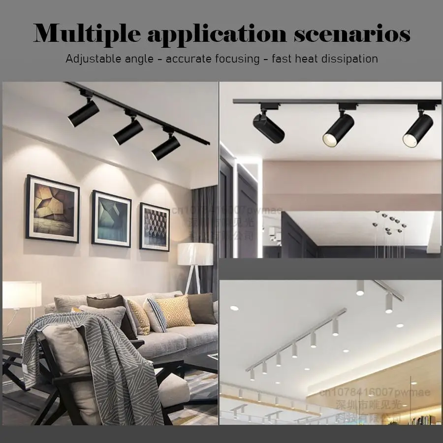 2 Wired LED Track Light System Spotlight Track Ceiling Lighting 10W 20W 30W Spot Lights Alumium Kitchen Cob Rail Lighting Lamp
