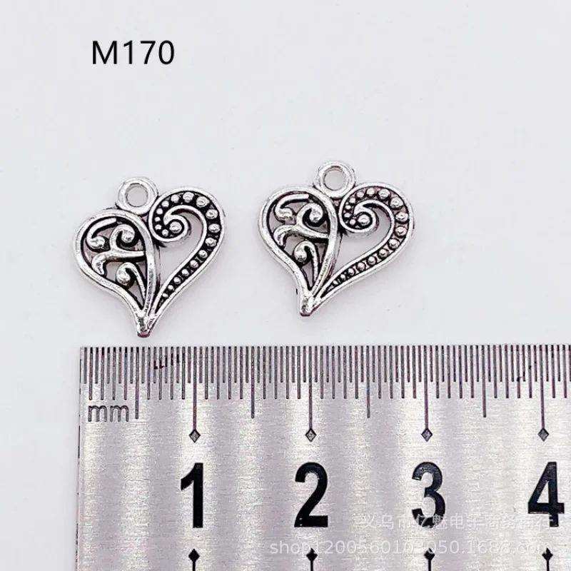Factory Direct Sales 100Pieces diy Antique Hollow Heart Pendant Peach heart pendant Antique Heart Pendant