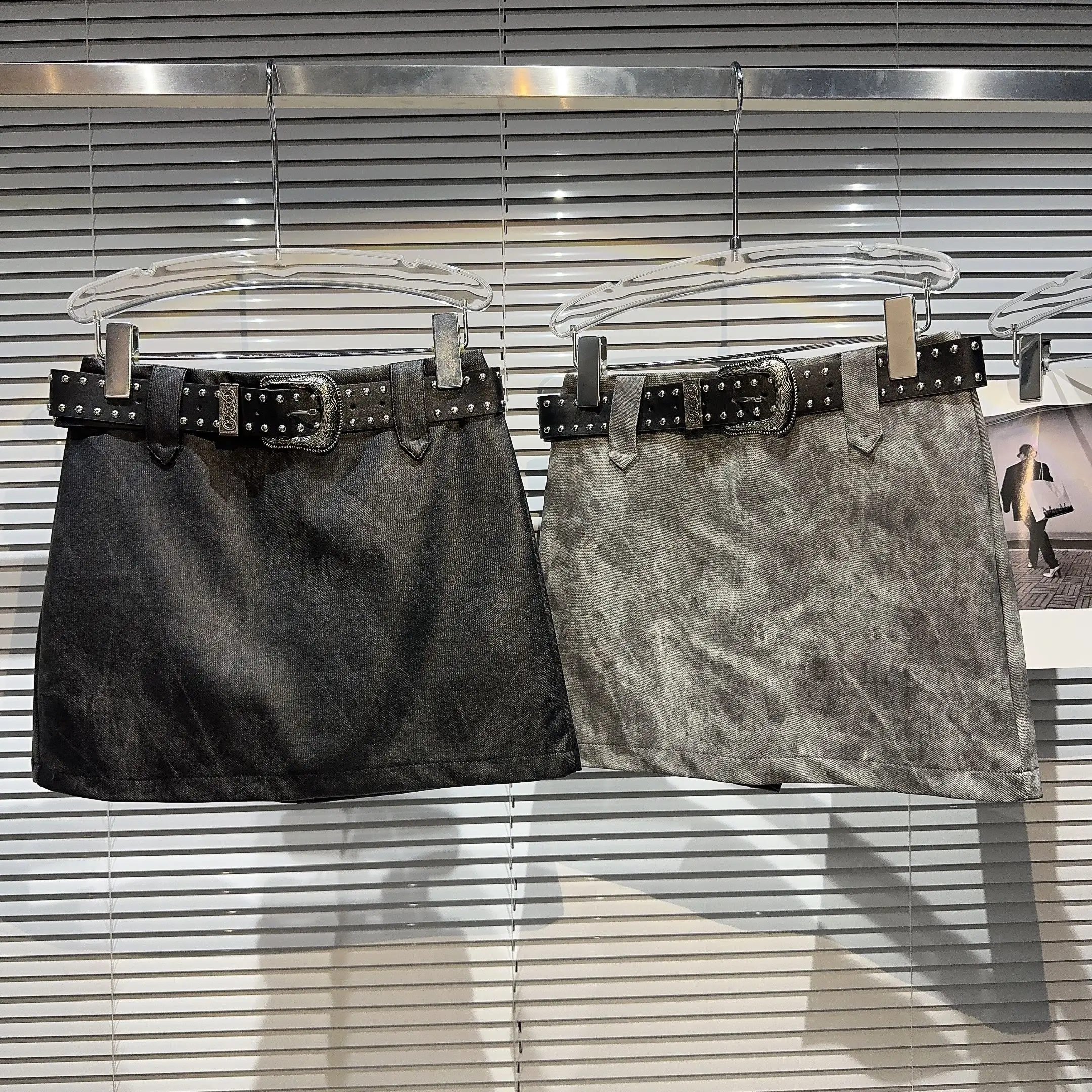 

K Girl пояс с заклепками adient, юбка из искусственной кожи, обертывание вокруг юбки, юбка для тела, модная осенняя новинка, поступление