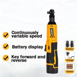 3/8 12V Rechargeable Electric Wrench,Ratchet Set, Angle Drill, Screwdriver To Remove Screw Nut, Automobile Maintenance Tool