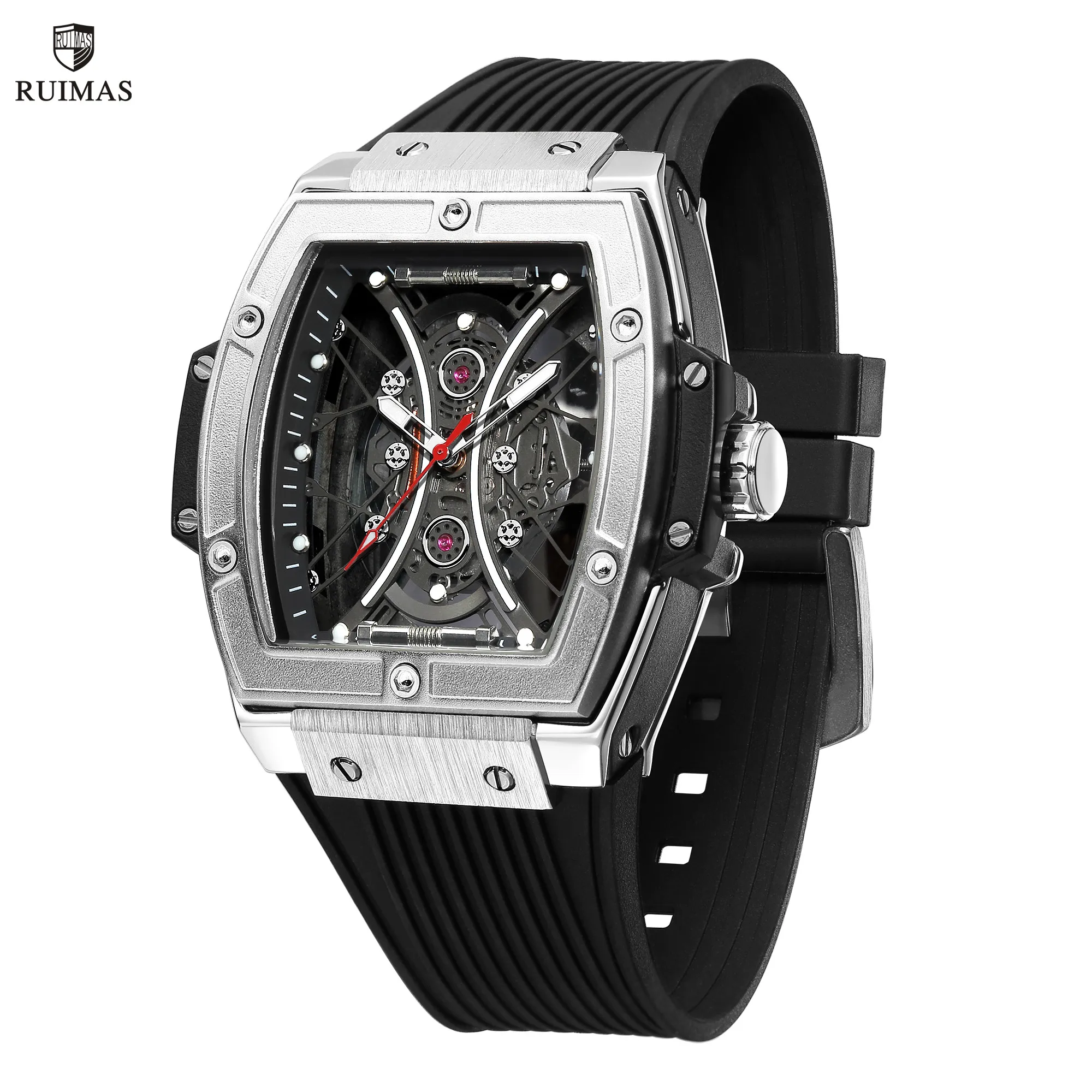 RUIMAS Reloj Hombre Fashion Brand Men Silicone Strap Watches Quartz Casual Wrist Watches Clock Waterproof Sport Montre Homme