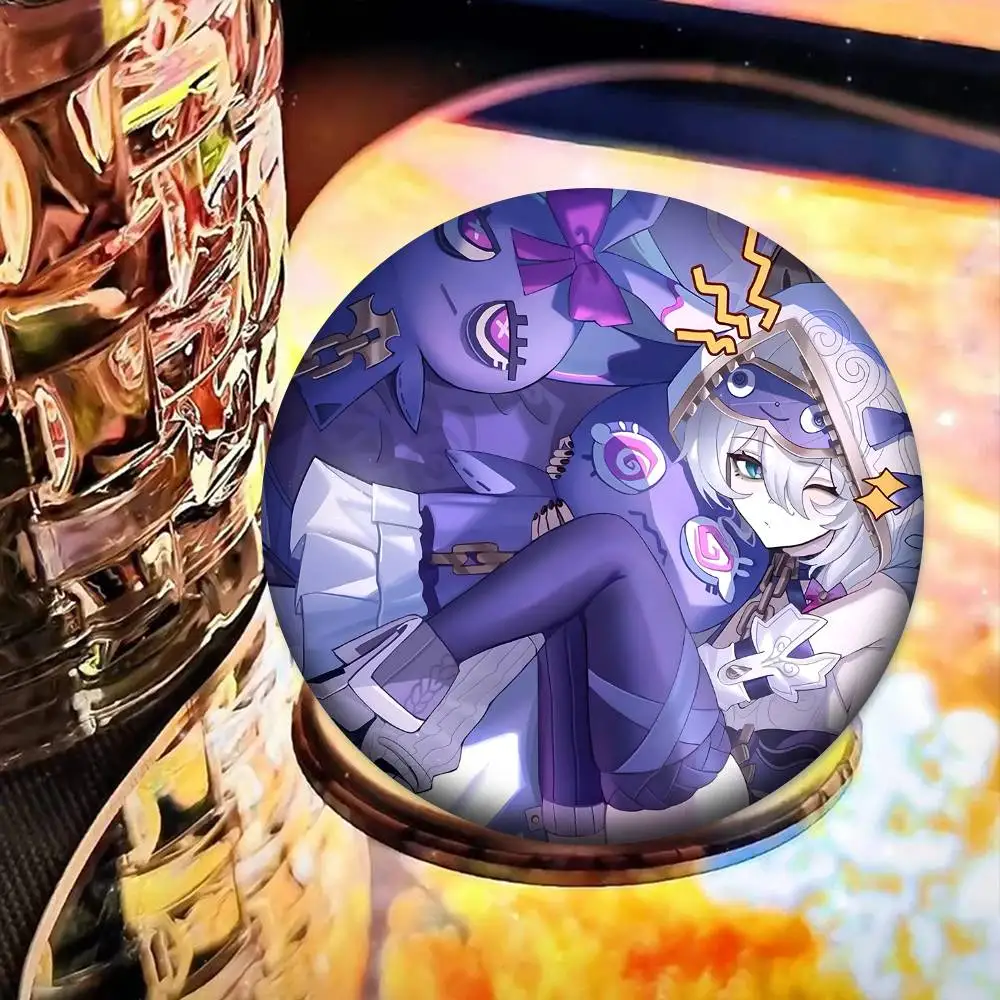 Juego popular Honkai Star Rail Anime cifrado insignias redondo broche de dibujos animados ropa mochila accesorios Lapelnd láser