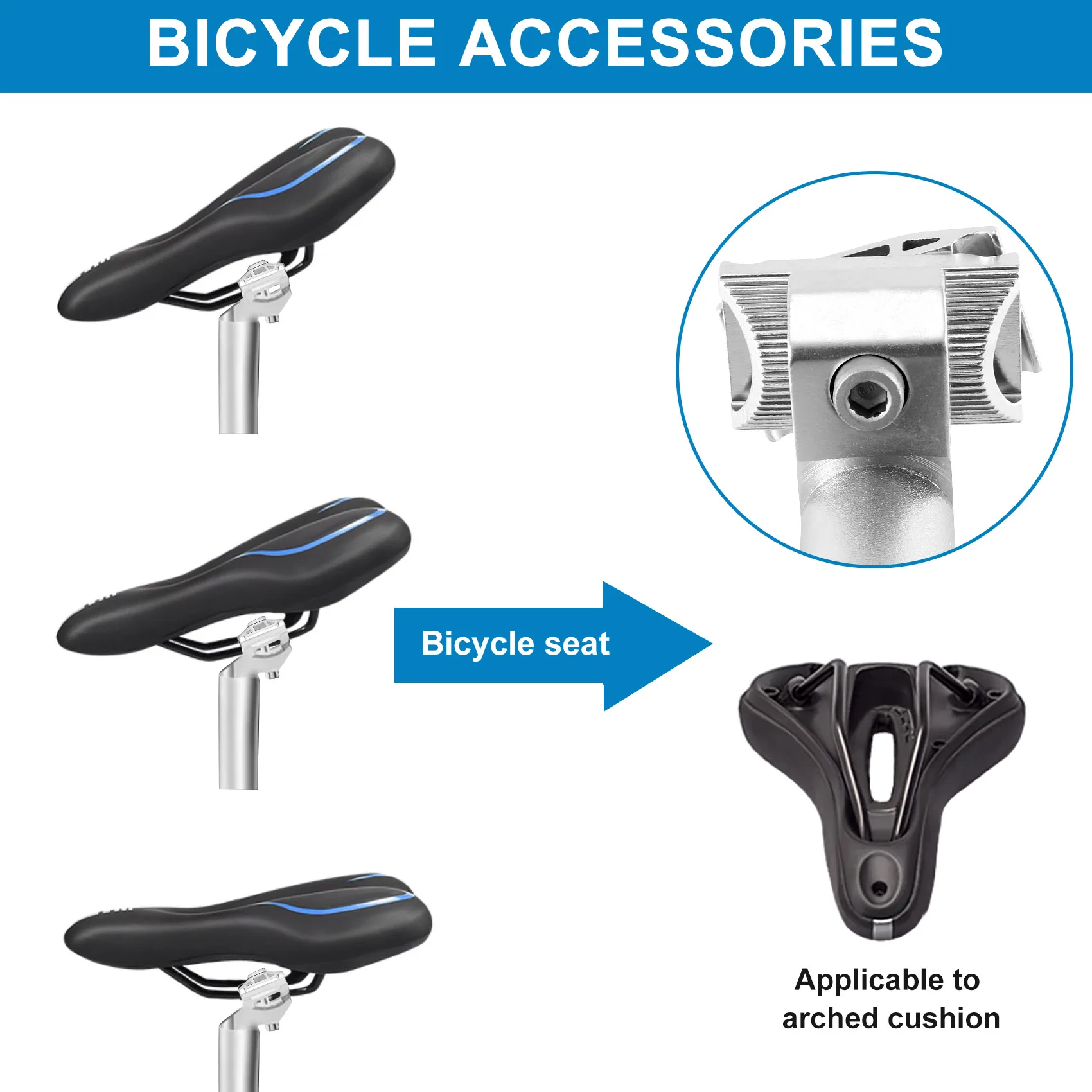 A26P دراجة مقعد 27.2 مللي متر سبائك الألومنيوم مقعد آخر مع ضبط المشبك ل الدراجة الجبلية MTB الطريق المسار 27.2X300mm ، فضي