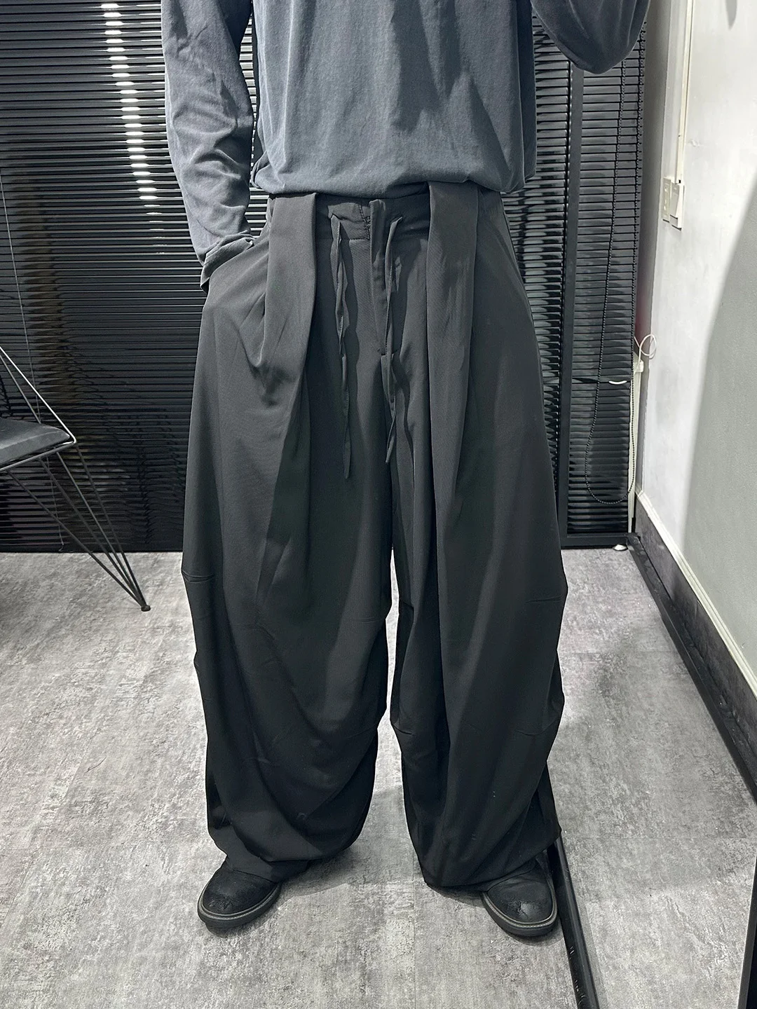 

Dark Style High Sense Minimalist Design Casual Pants Men's Autumn Niche Loose All-Match Wide Leg