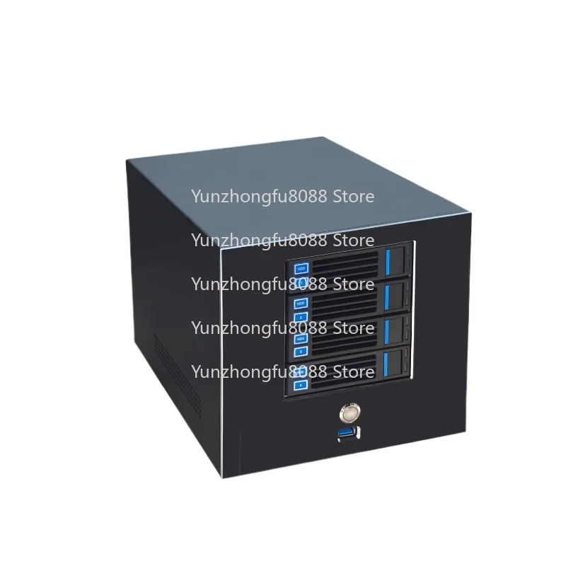

HY-NAS4 Disk NAS Enterprise Network Storage Server DIY Black Chassis Flex Power Supply ITX