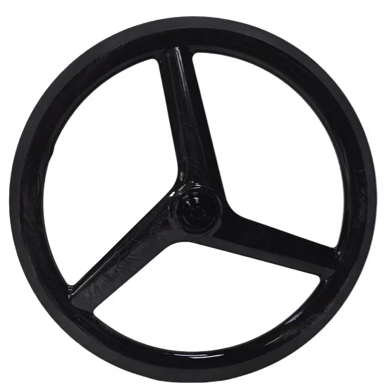 Carbon Fiber 20 Inch 451 Staggered 3 Spokes Bike Wheelset 18mm Inner 25mm Outer Bicycle Center Lock Six Bolt Rim Brake HG/XDR