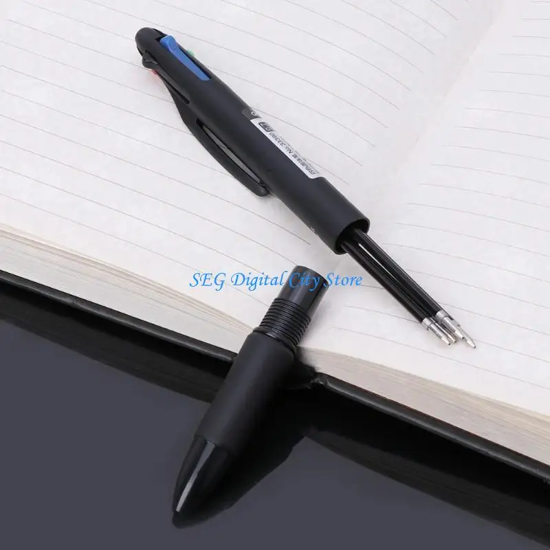 U75B Multicolor 4 in 1 Ballpoint Pen 0.7mm Red Green Blue Refill School Office Supply