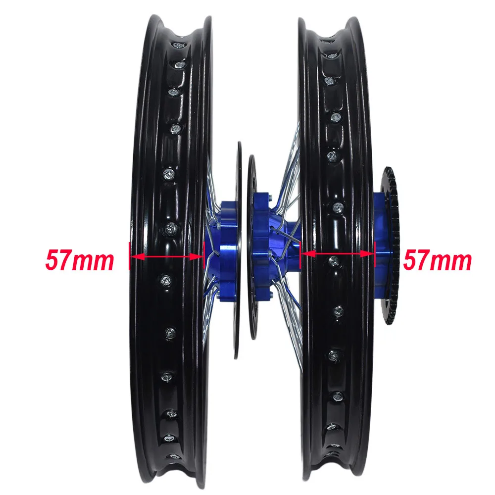 1.60-17 Inch Front And Rear Aluminum Alloy Wheel Rims CNC Hub #428 Sprocket Brake Disc Plate 220MM/190MM