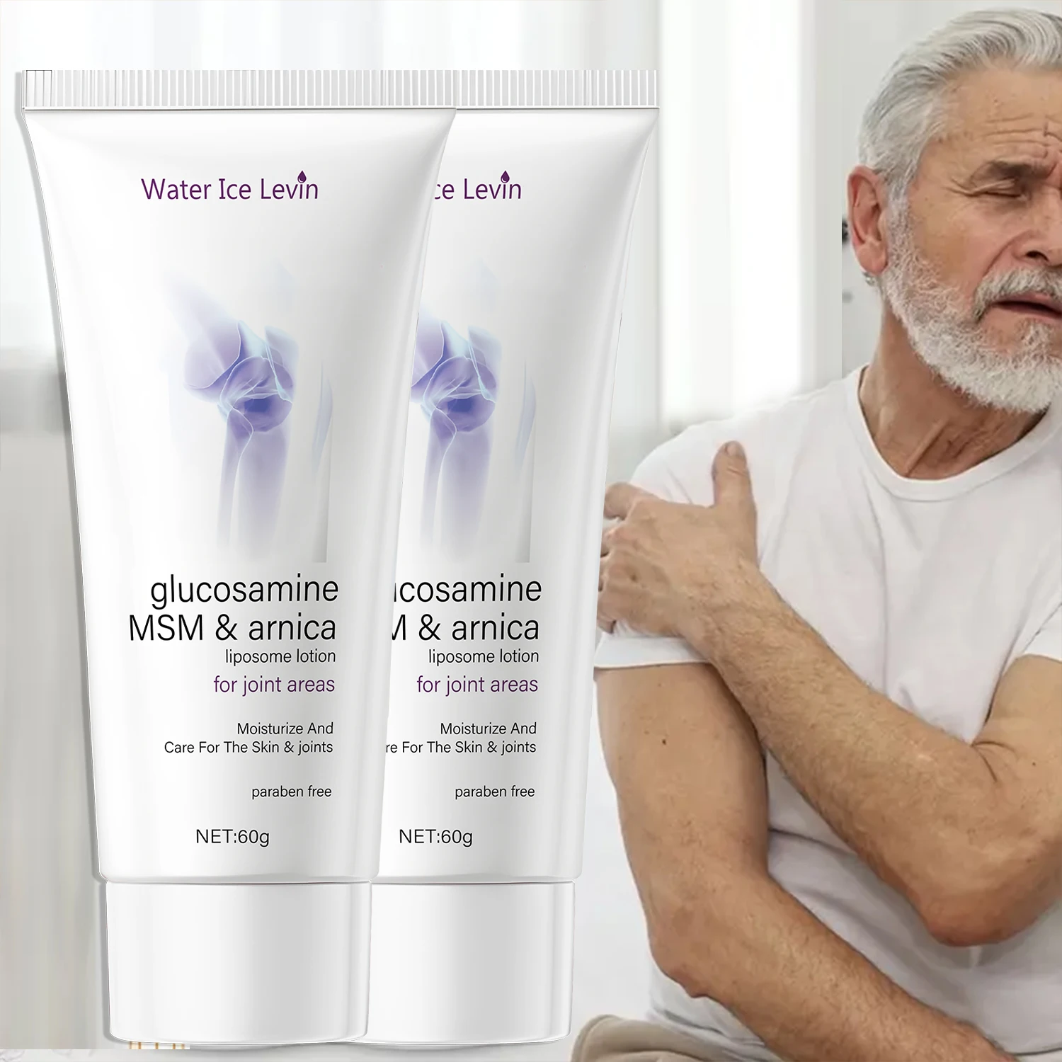 Loción liposoma en crema para articulaciones Glucosamine MSM & Arnica: hidrata, nutre y protege la piel y las articulaciones, fórmula sin parabenos.