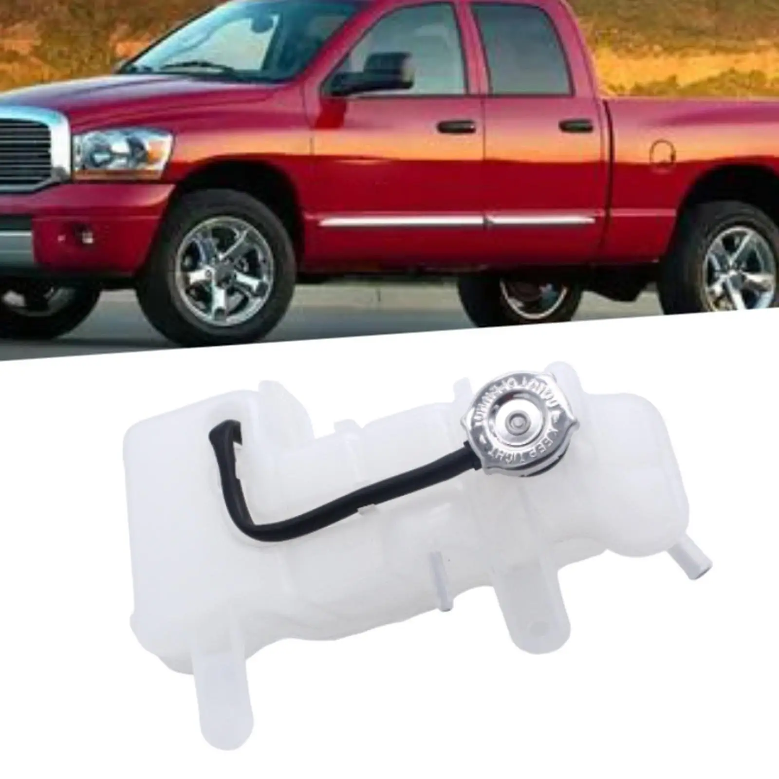 Coolant Radiator Reservoir Tank with Cap for Dodge Magnum 2005-2008 Repair Parts White Simple Installation Professional