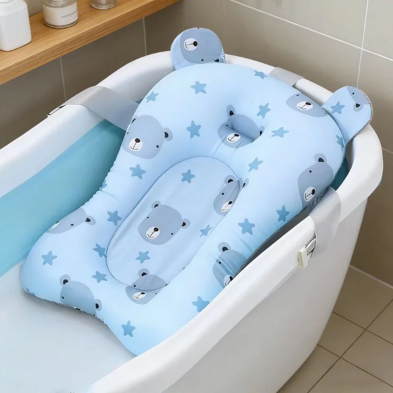 

Baby Bathtub Pad Ajustable Bath Support Seat Mat Shower Cushion Newborn Foldable Baby Bath Seat Floating Security Water Pad