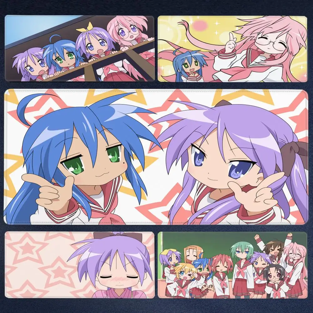 

Lucky Star Anime pad electronic sports kawaii accessories HD Print Computer Lock edges Large game accessories Rubber Mouse Pad