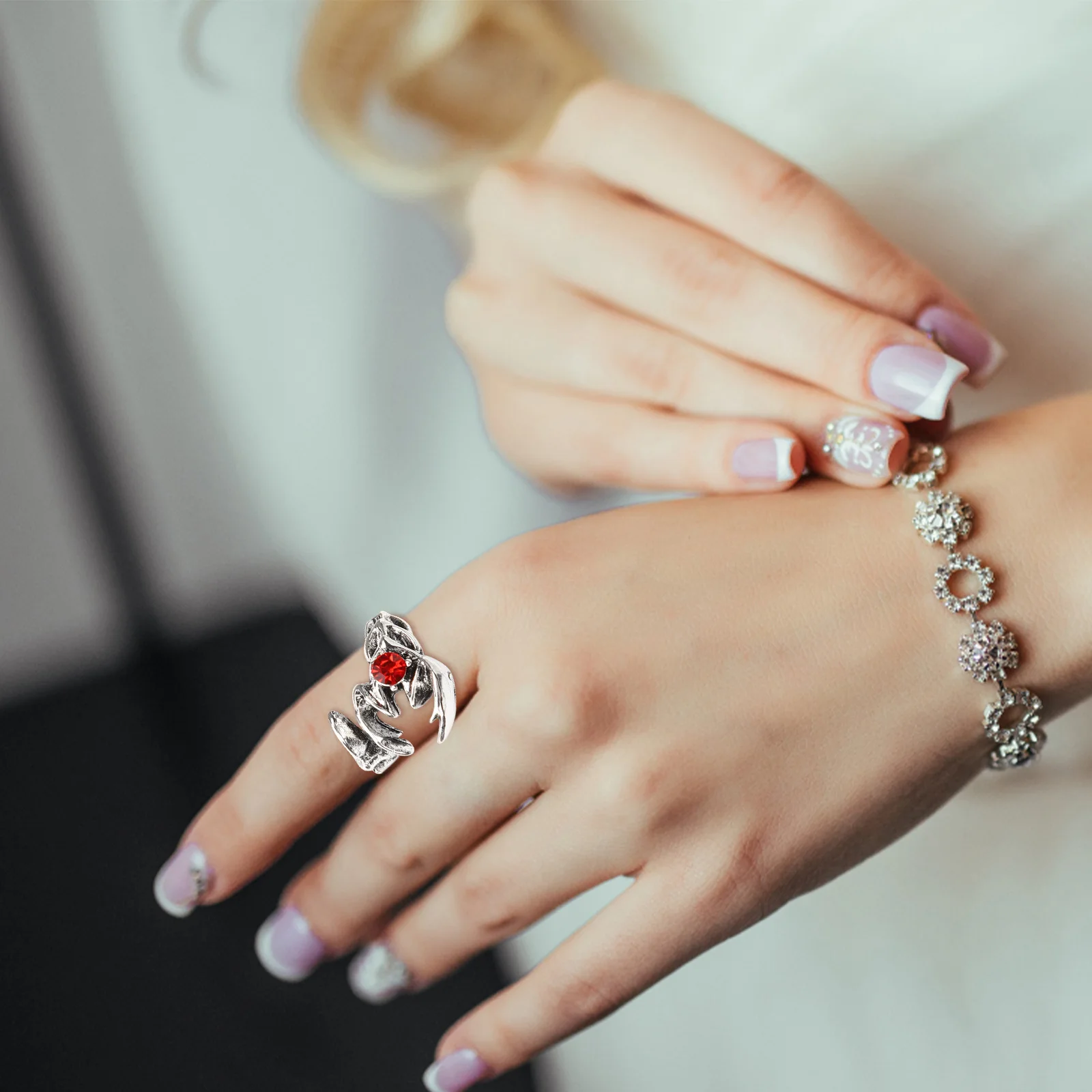 Red Diamond Scorpion Open Adjustable Men Punk European and American Man